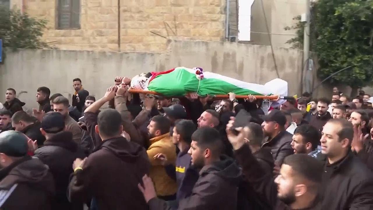 Funeral for Palestinian killed in Israeli raid against Hamas 'finance providers' in West Bank