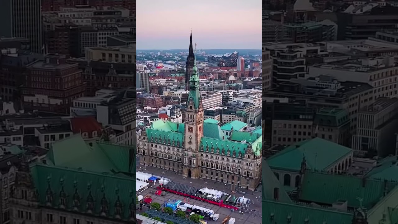 Nightfall in Hamburg: A City of Lights and Stillness.