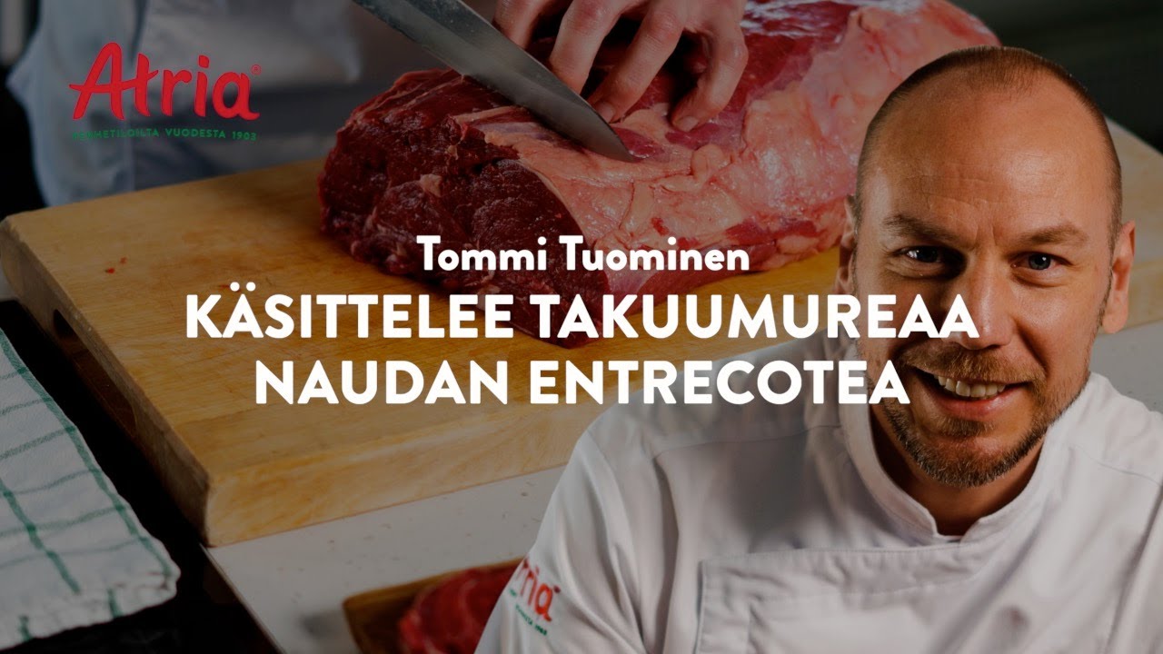Tommi Tuominen käsittee Takuumureaa naudan entrecotea.
