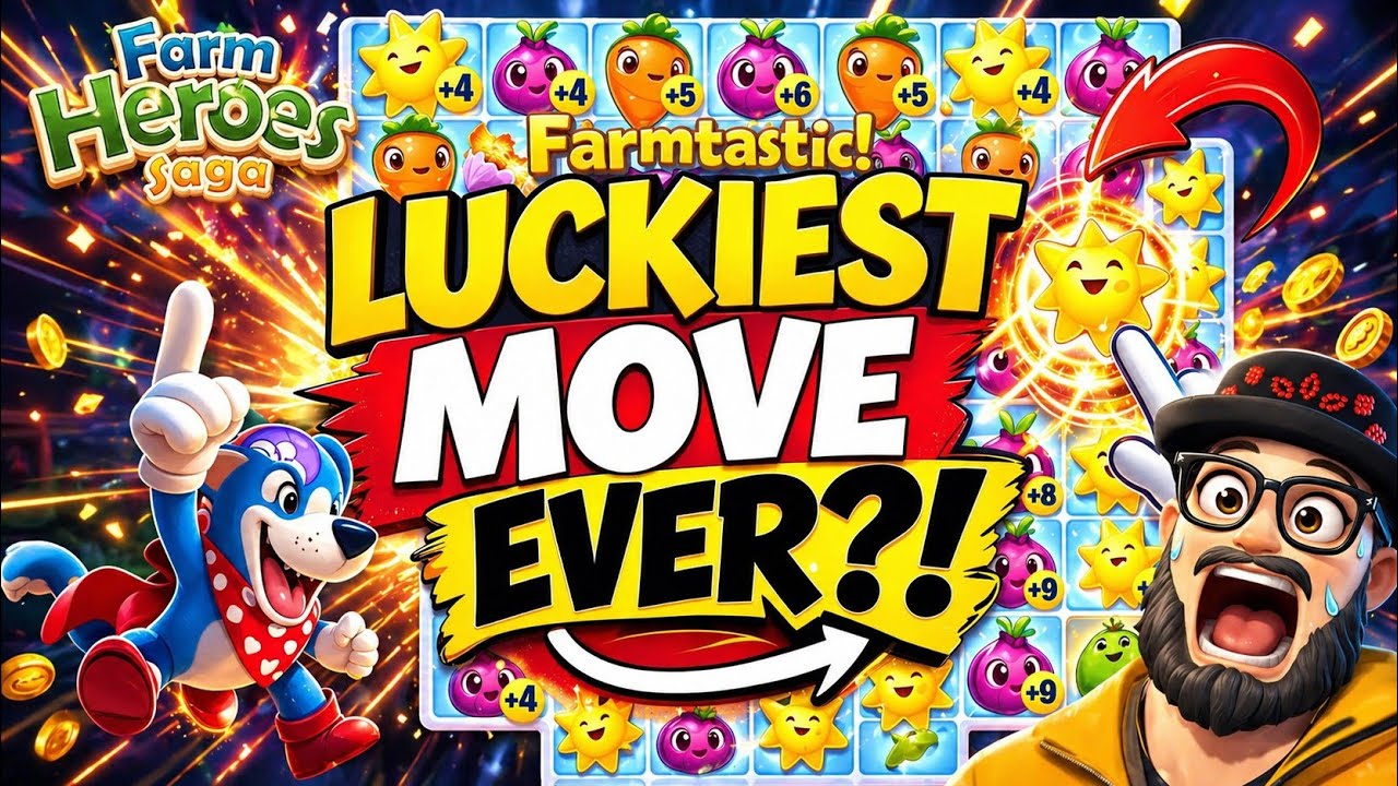 LUCKIEST Move Ever?! | Farm Heroes Saga 