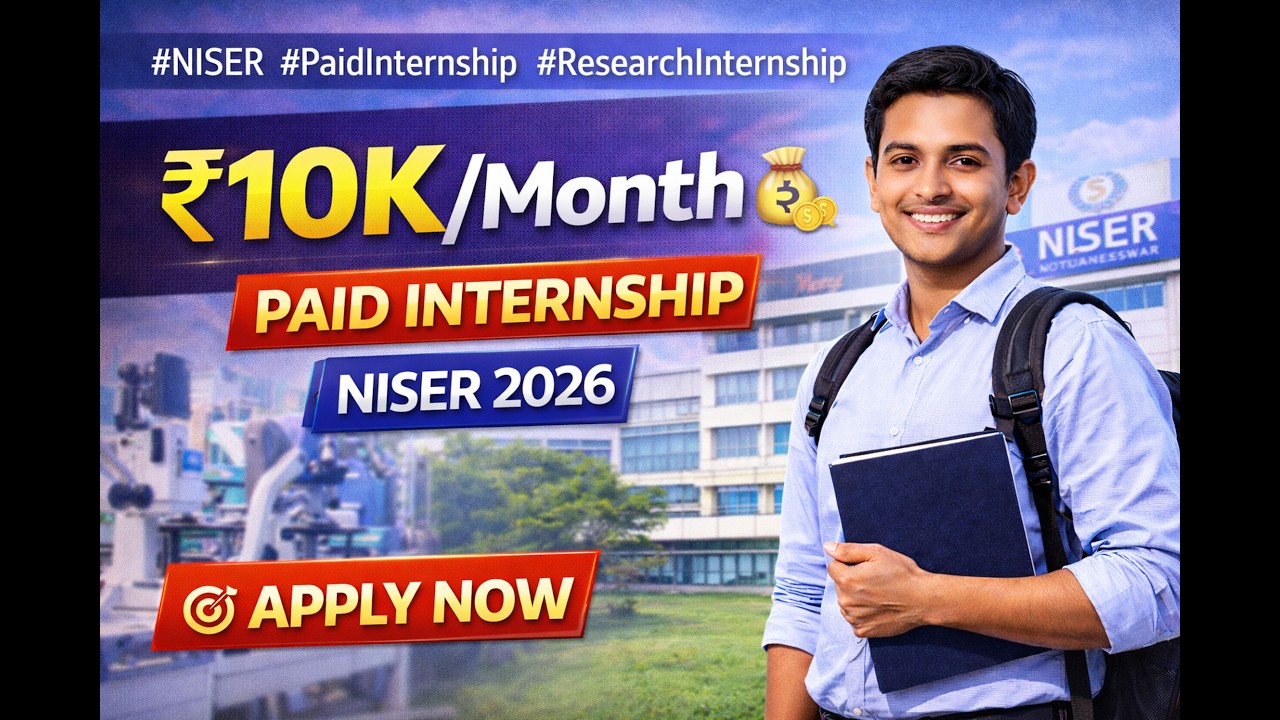 NISER Bhubaneswar Summer Research Internship 2026 | ₹10K/Month 💰