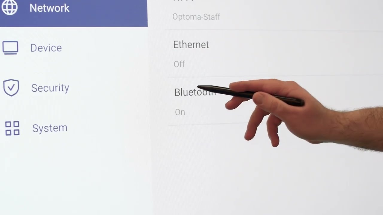 Optoma Creative Touch IFPD - How use network settings