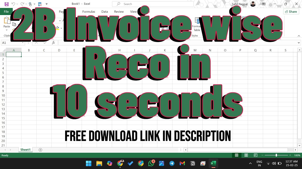 GST Reconciliation in 10 seconds in excel (free download link in description)