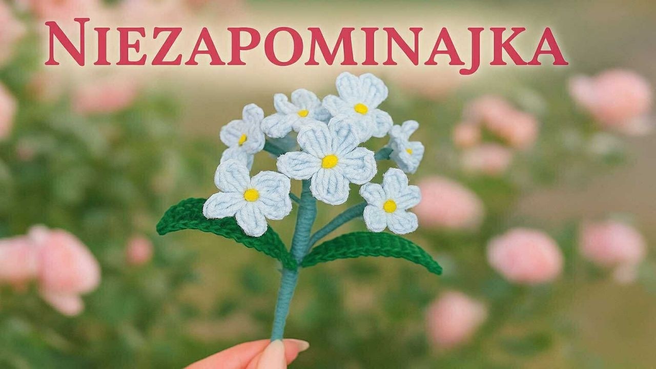 Jak zrobić szydełkową niezapominajkę 🌸 Piękny kwiat DIY krok po kroku #605 PL/ENG