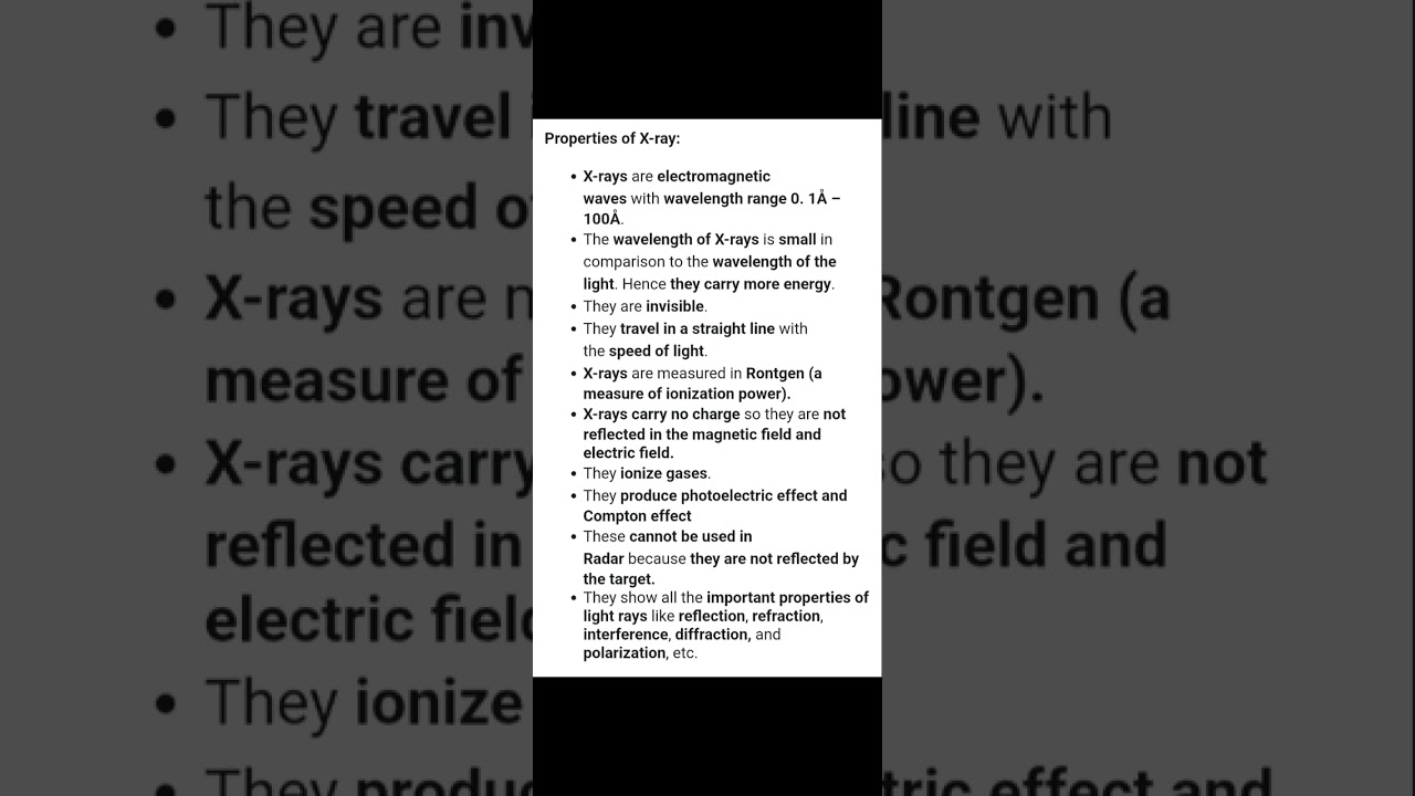 Properties of X-Ray Class12th #shorts #ayphysicsshorts #viral