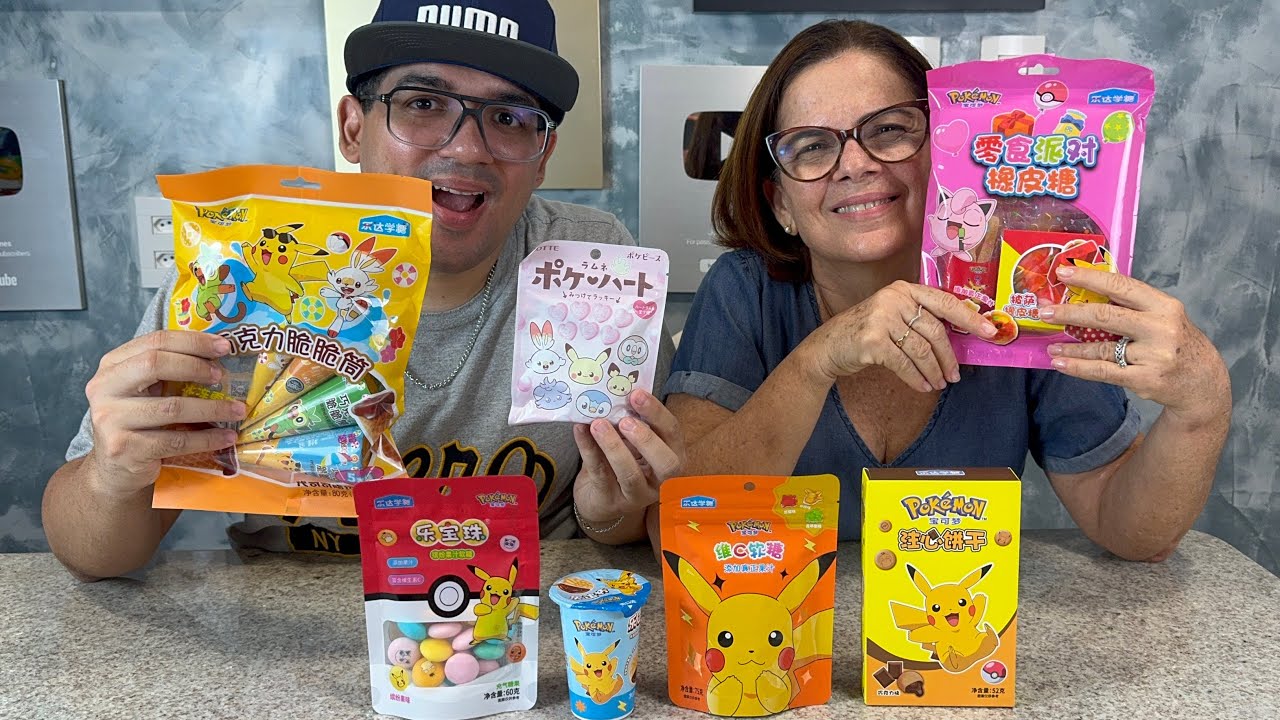 PROVANDO DOCES SUPER DIFERENTES DE POKÉMON DO JAPÃO! (muito bom?)
