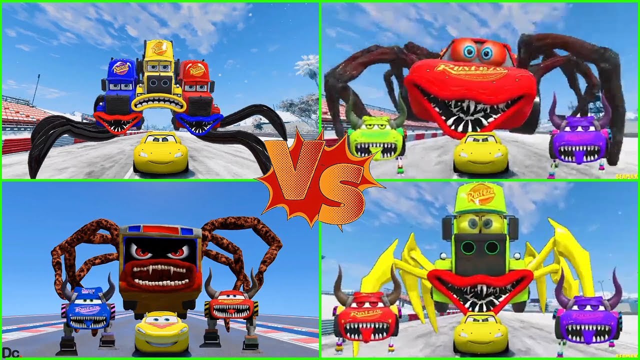 ULTIMATE CAR BATTLE! 🚗🔥 McQueen Eater vs Mega Monster Trucks | GTA 5 FIGHT