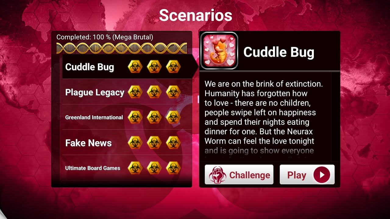 The Valentine Worm | Cuddle Bug Scenario Mega Brutal Playthrough [Plague Inc.]
