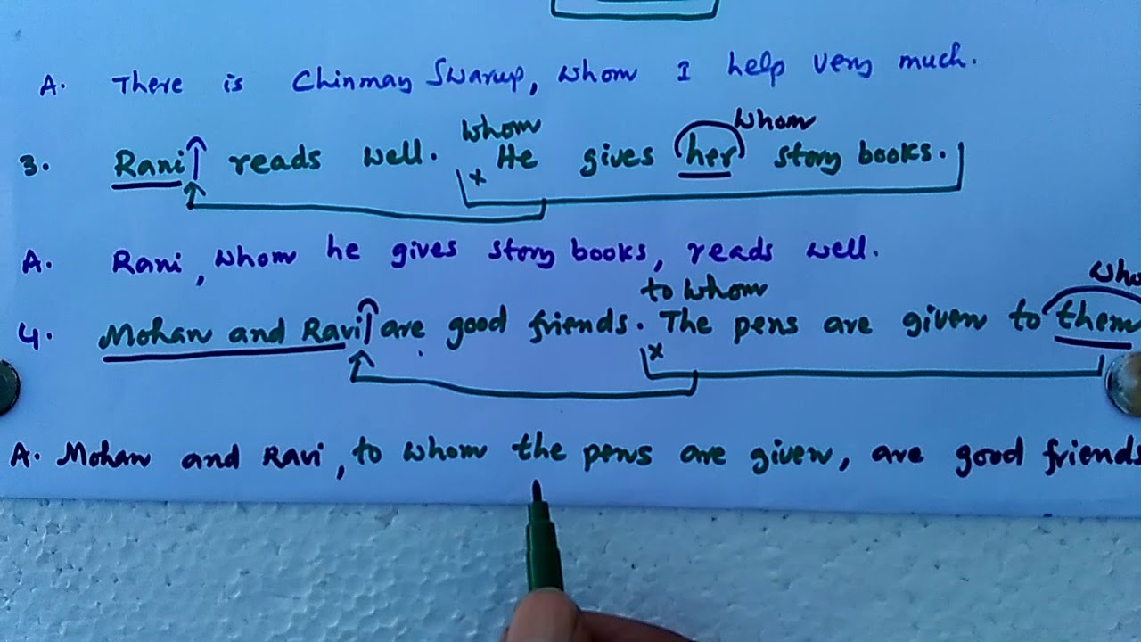 Join the sentences using WHOM.