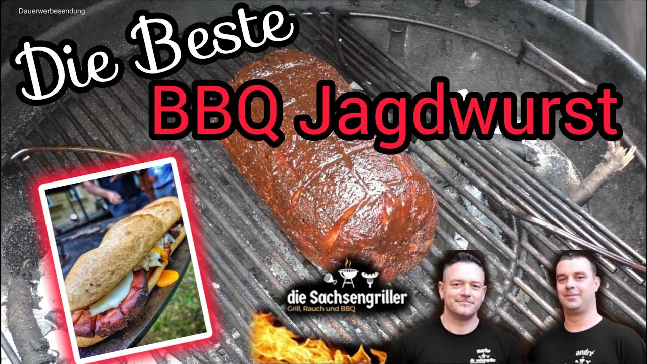 BBQ JAGDWURST | einfach und lecker | Jagdwurst geräuchert auf dem Kugelgrill | Die Sachsengriller