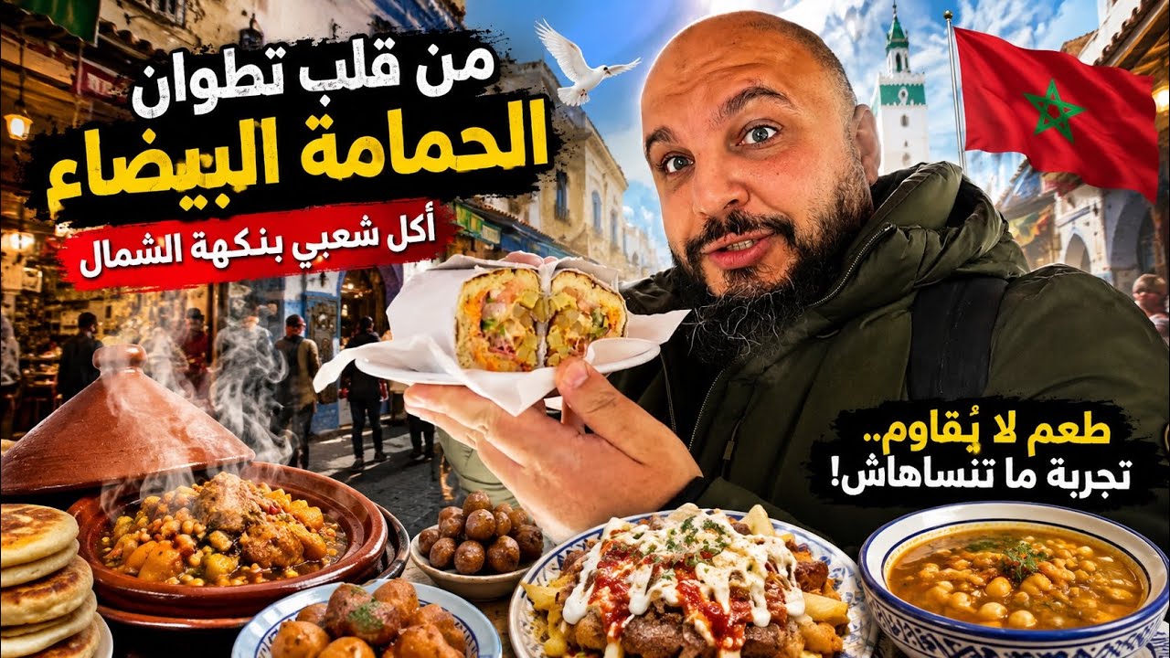 روعة أكل شوارع شمال المغرب تطوان 🇲🇦 🕊️