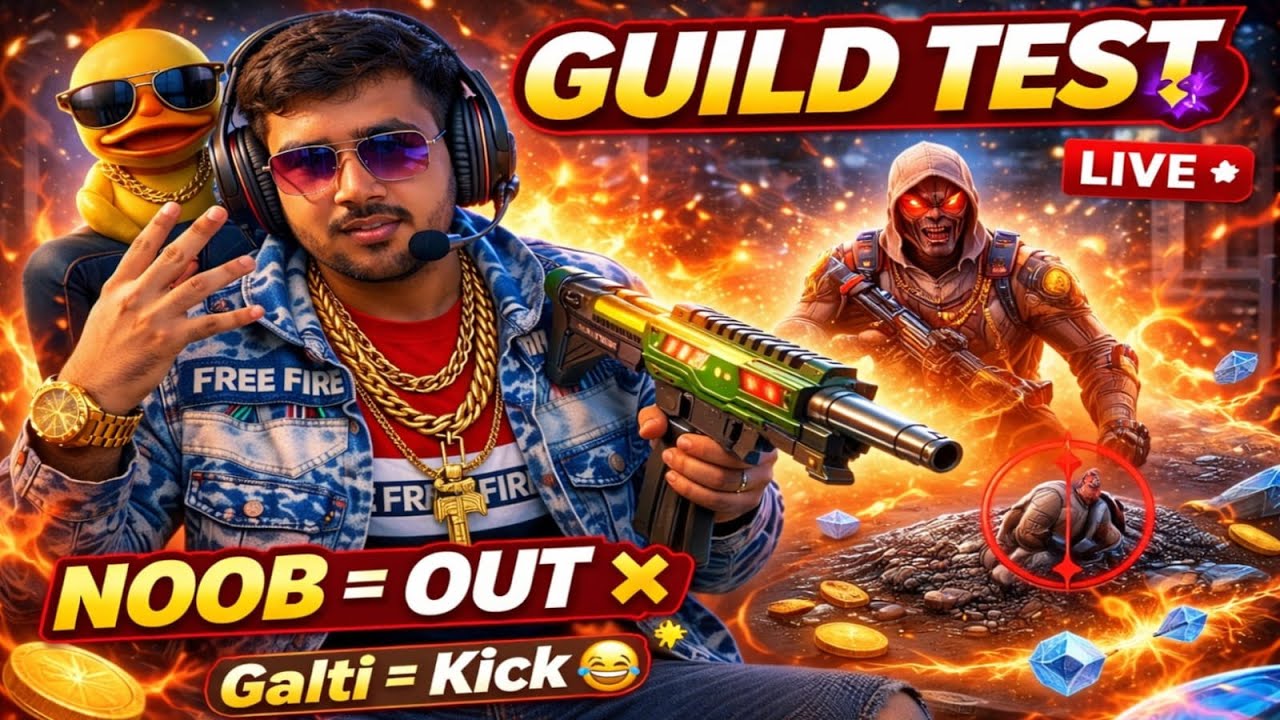 Free Fire Live 🔥 | 😊ROAD TO 100k😊 | GUILD TEST#fflive #SivrajGaming #tondegamer