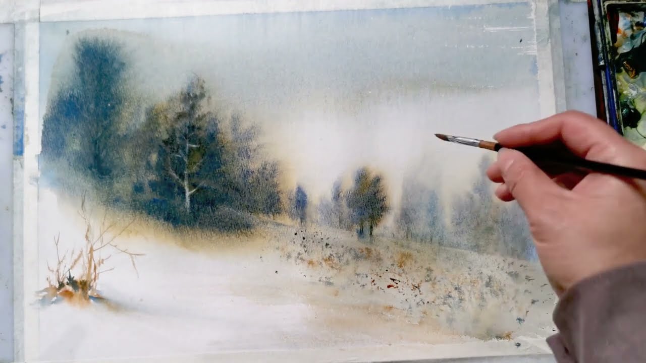A simple and beginner friendly watercolor landscape tutorial