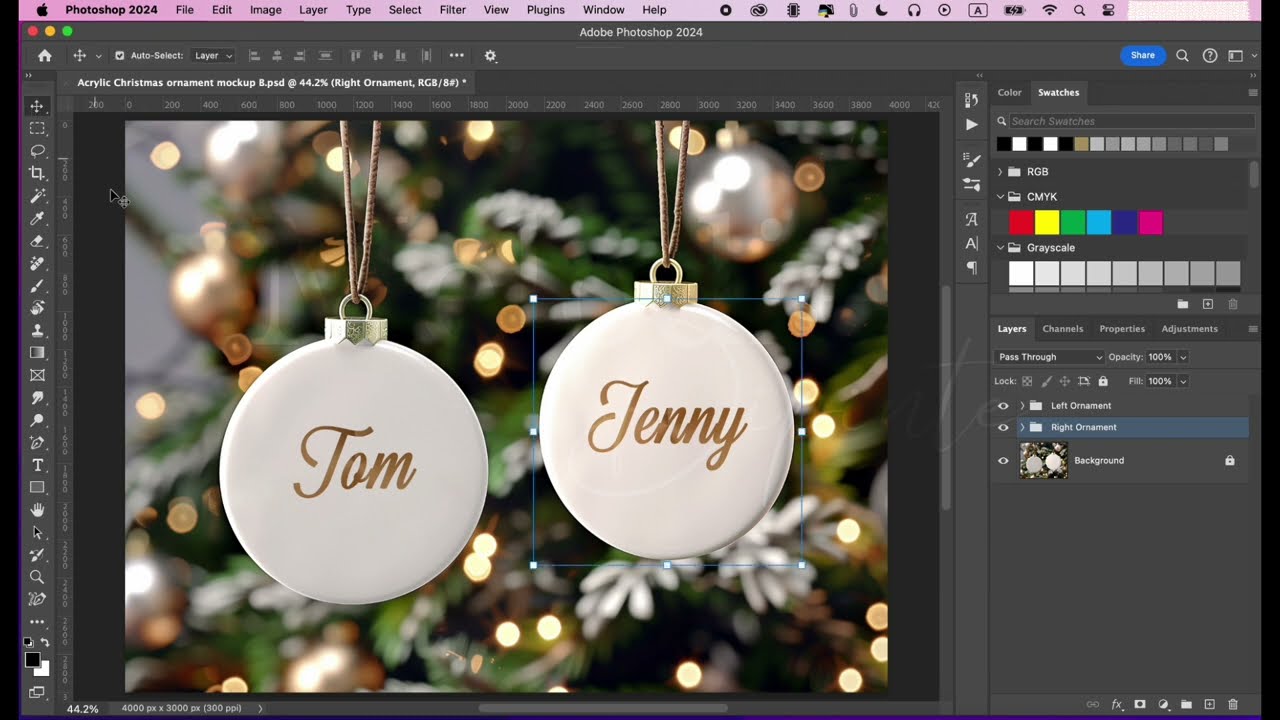 Custom Your Christmas Ornament Mockup In Photoshop 2024 🪄✨