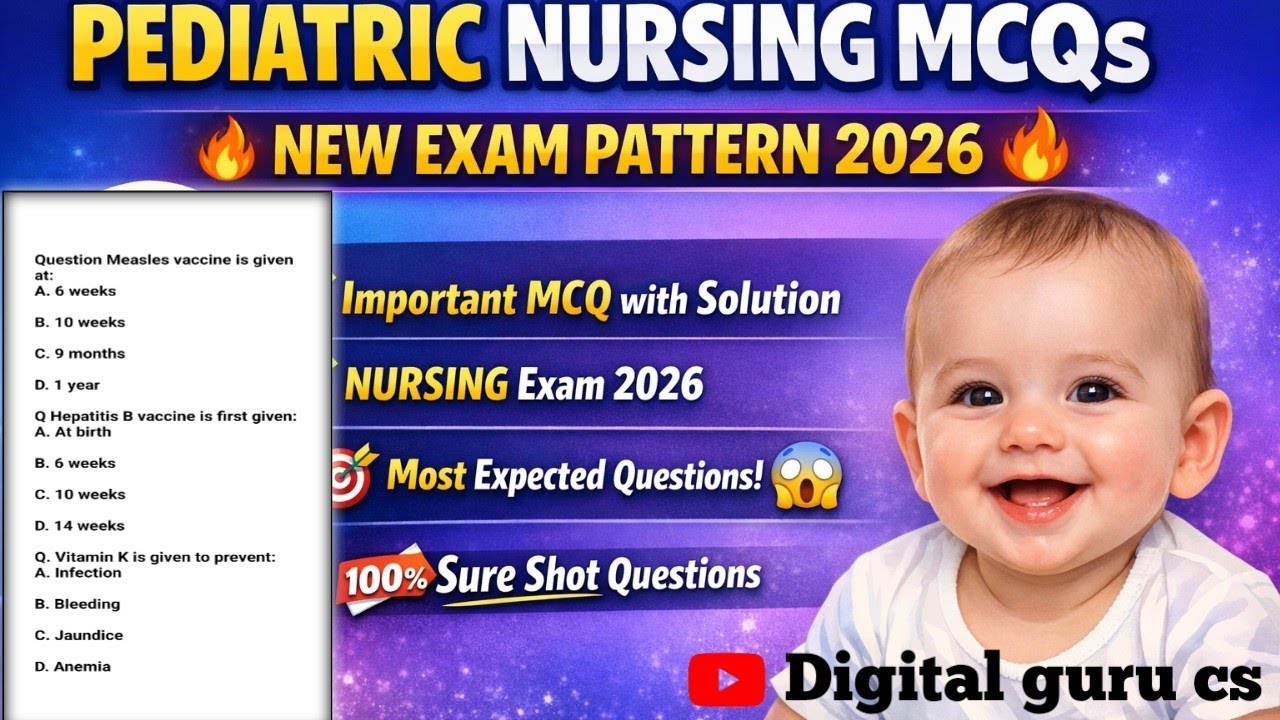 Pediatric Nursing Important MCQs | New Exam Pattern 2026 | Nursing Exam MCQs with Solution