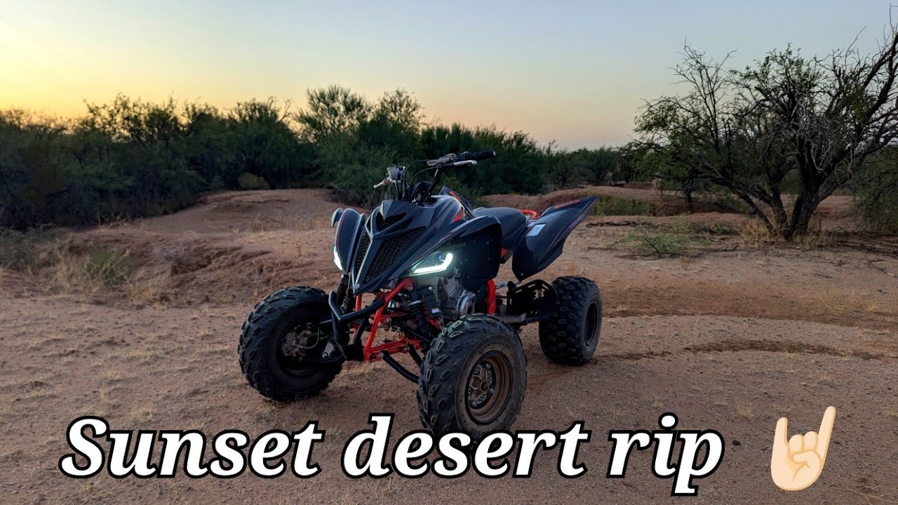 Blasting the Desert on my 24' Yamaha Raptor 700 -  Arizona sunset ride!