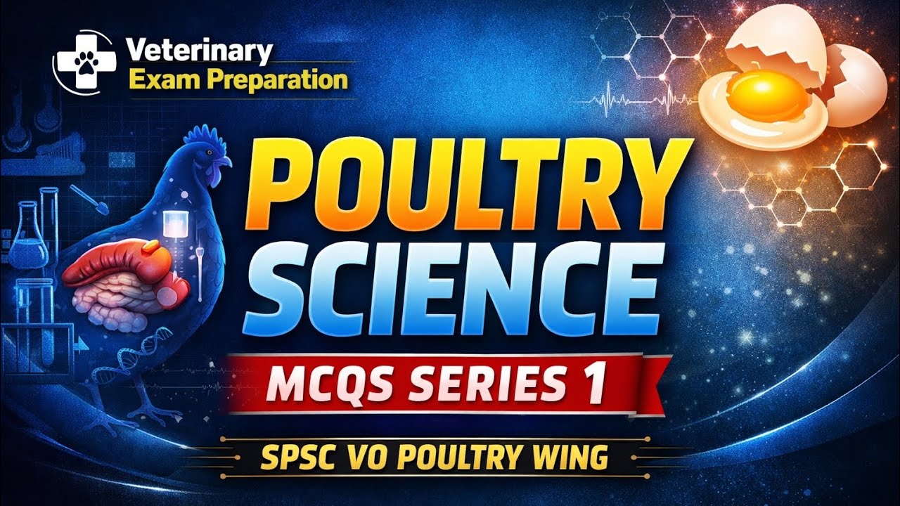 Poultry Science MCQS Series 1| Veterinary Officer BPS-17 (Poultry Wing) SPSC Exam|Poultry Wing MCQS