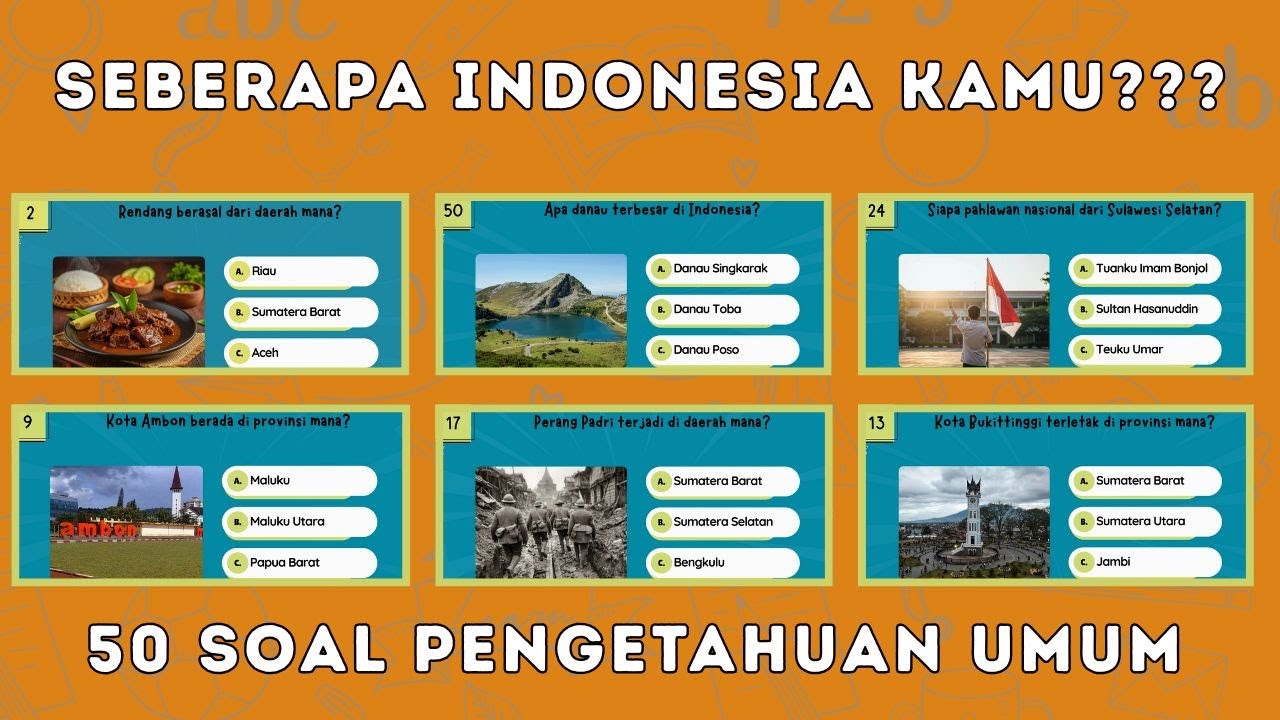 Seberapa Kenal Kamu dengan Indonesia? 50 Soal Pengetahuan Umum Wajib Coba!