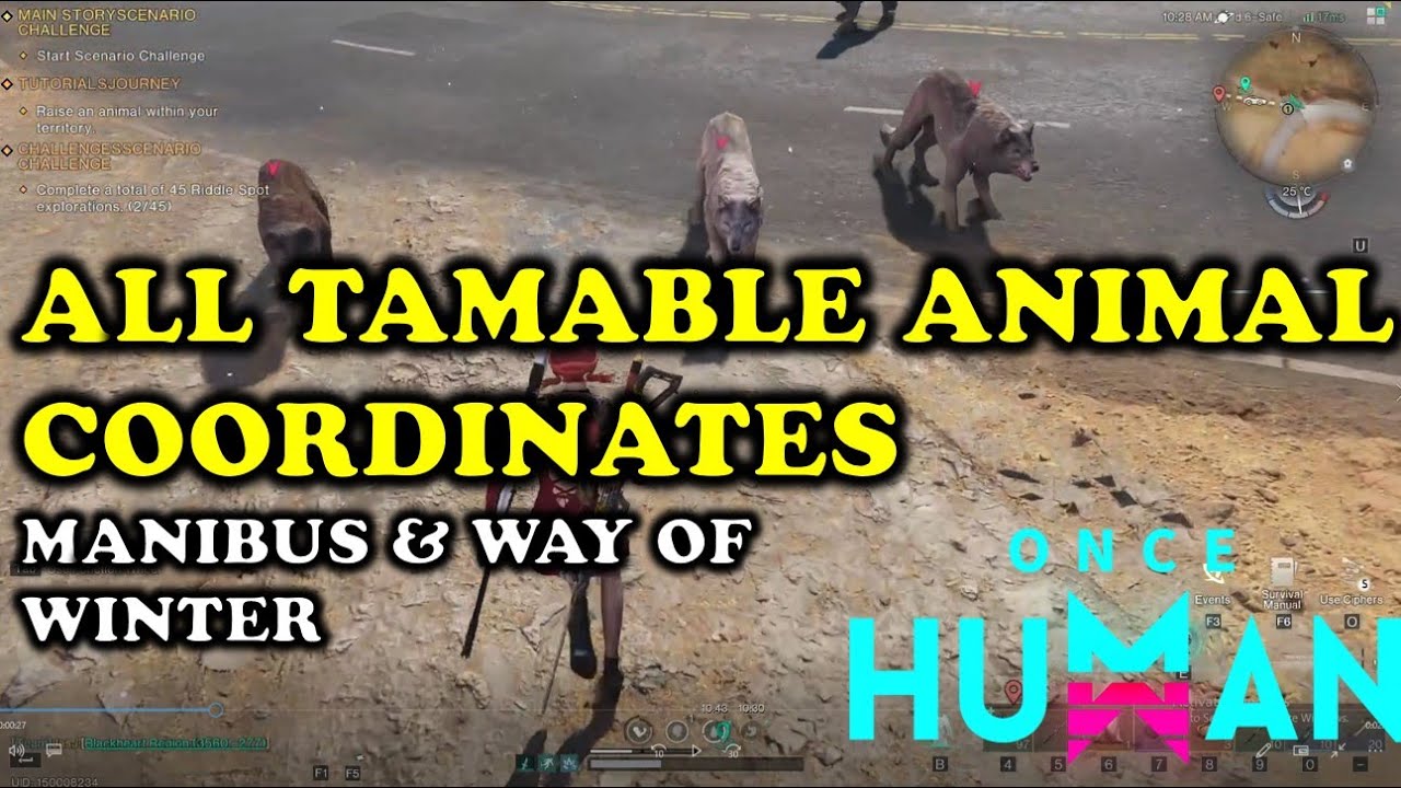 Once Human - All Animals Coordinate in Manibus and Way of Winter for beastmaster!