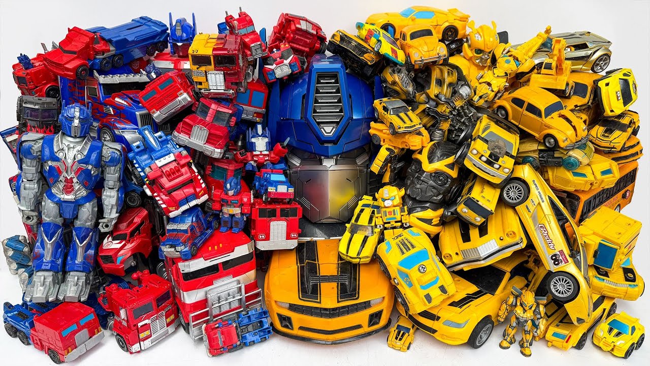 100+Ultimate TRANSFORMERS Yellow & Red Robot Car Toy: Different OPTIMUSPRIME & BUMBLEBEE Generations