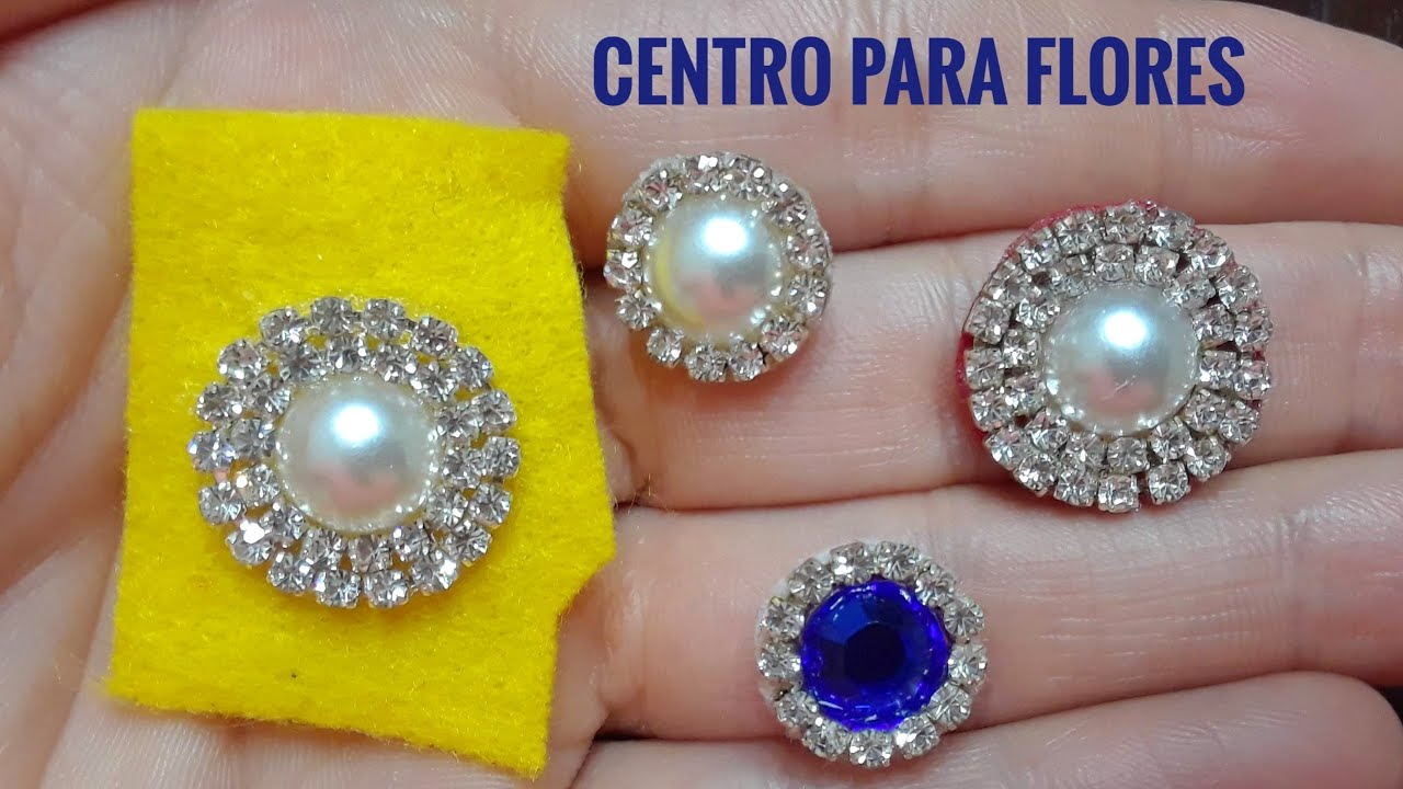 Como hacer tus propios centros para las flores con perlas plásticas y pedrería