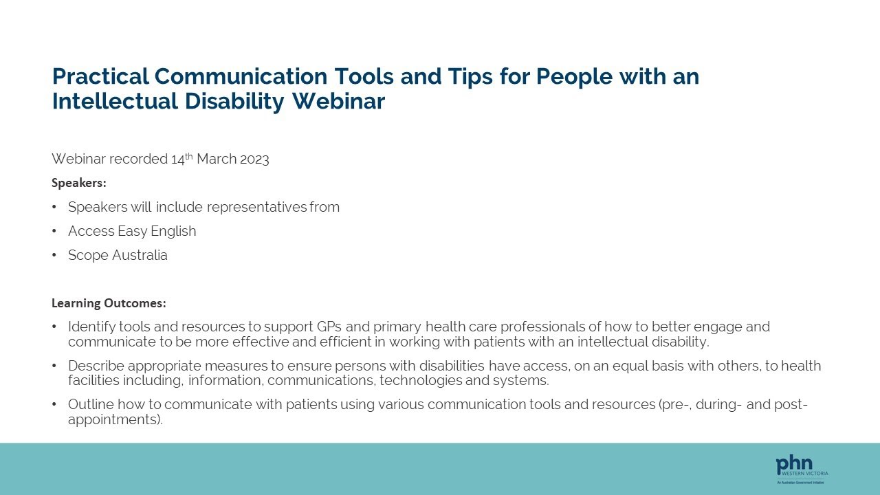 Practical Communication Tools and Tips for People with an Intellectual Disability