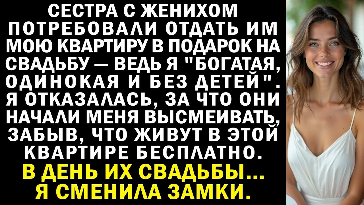 Сестра с женихом потребовали квартиру на свадьбу  Я отказала — они высмеяли меня