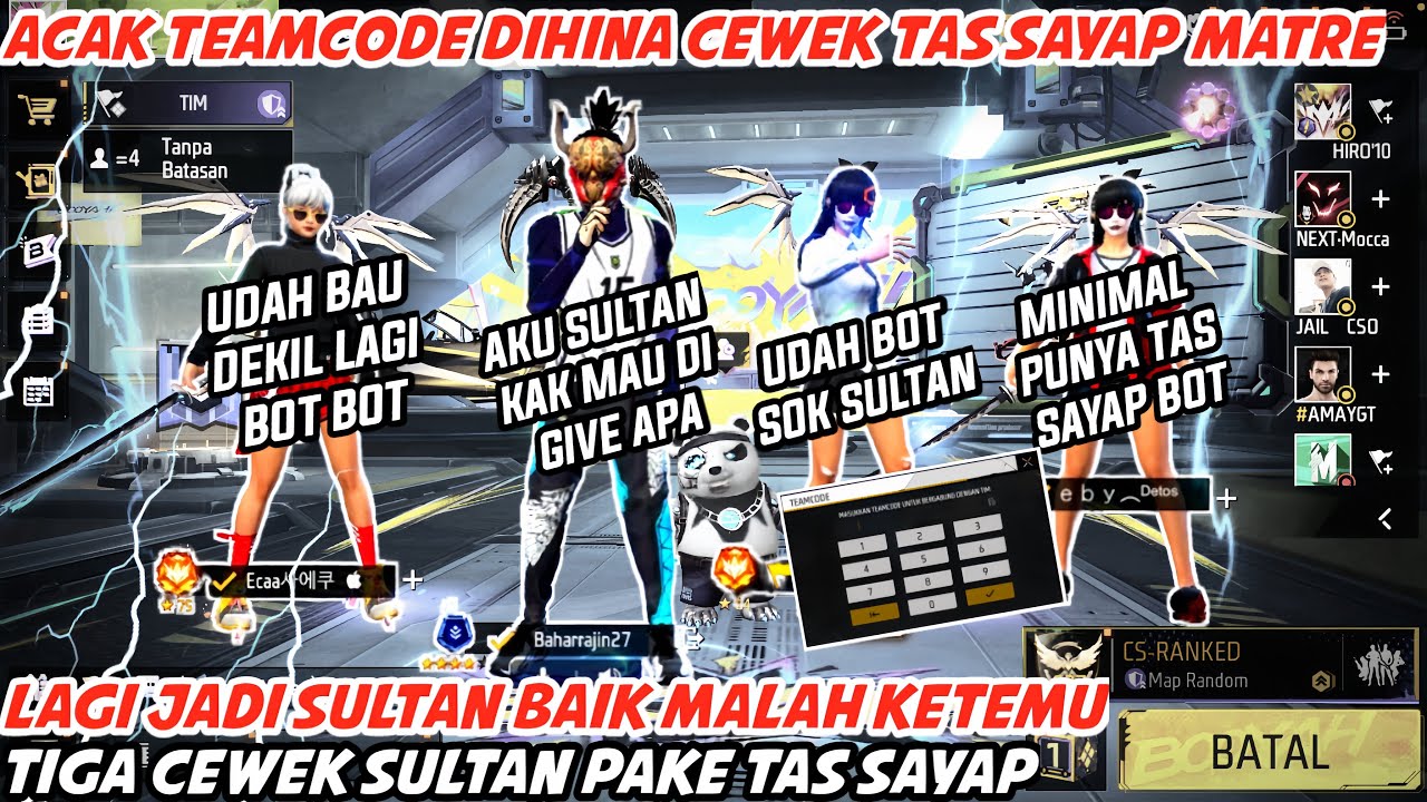 ACAK ACAK TEAMCODE JADI SULTAN BAIK HATI MALAH DIHINA 3 CEWEK MATRE PAKE TAS SAYAP DI KATAIN DEKIL🥺