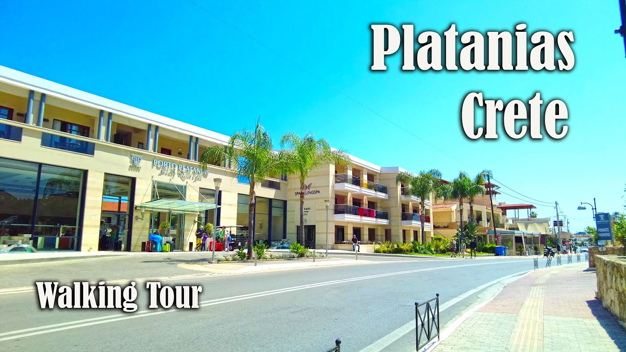 🌴 Platanias & Agia Marina, Crete 🇬🇷 | Stunning 4K Walking Tour 🚶‍♂️✨ | City Driver Tours