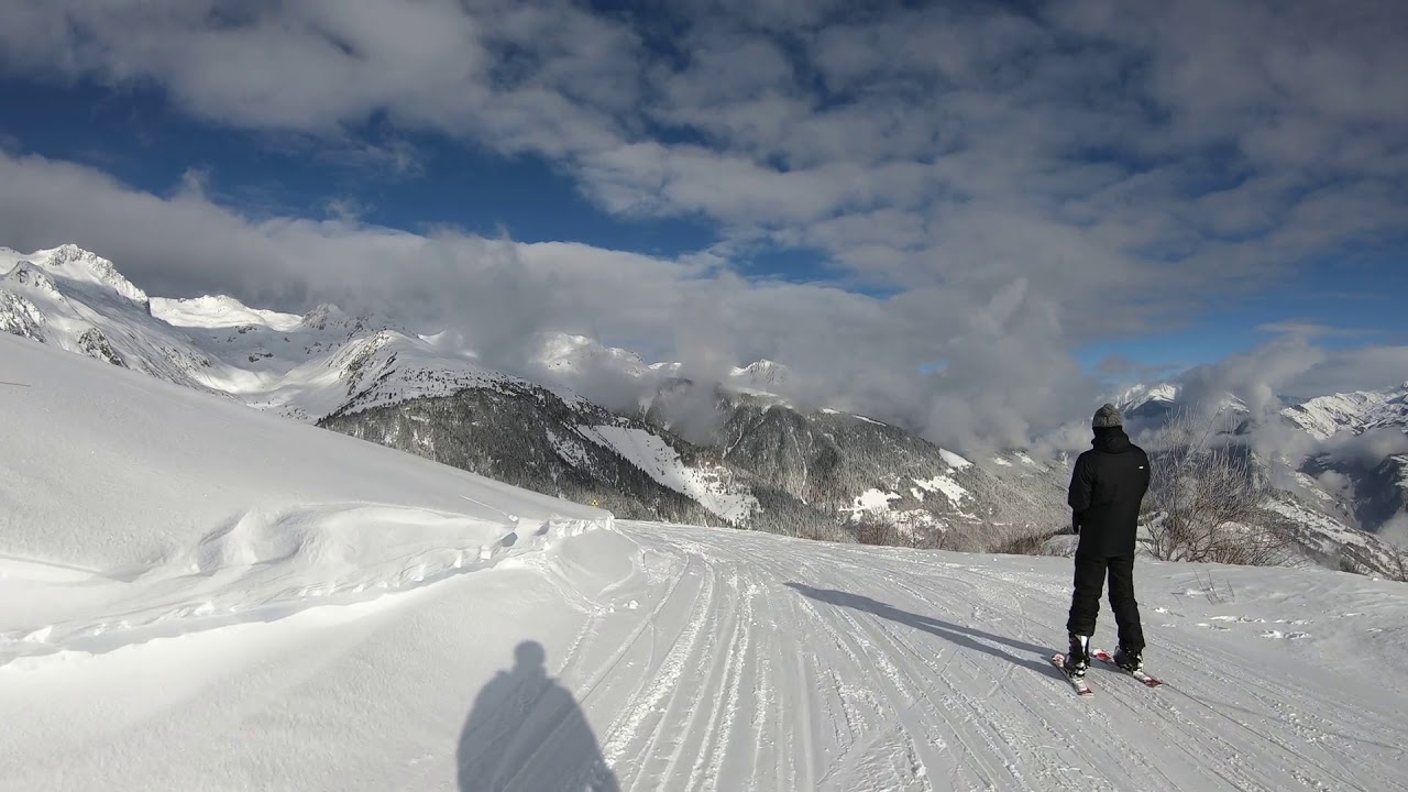 Descente vers Doucy fin janvier 2019.