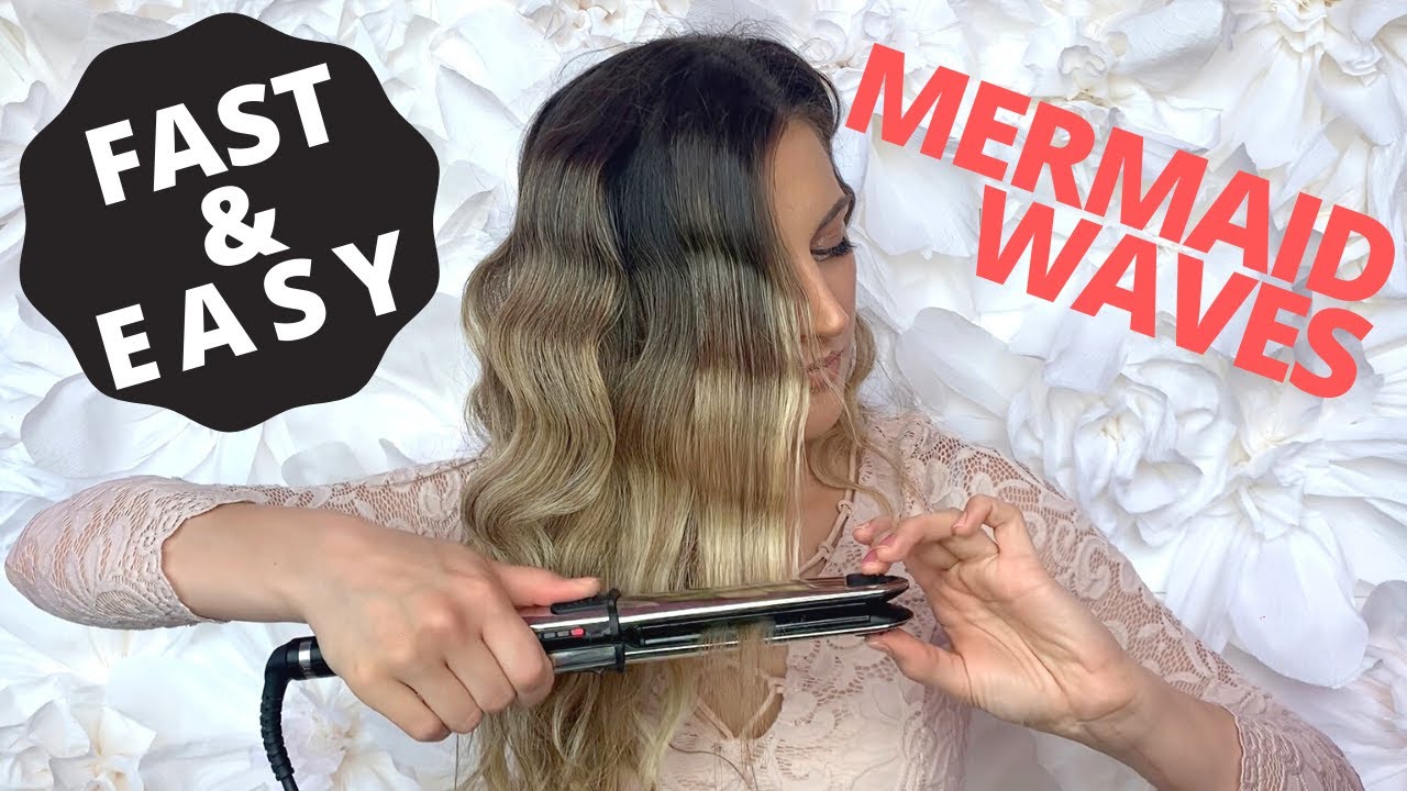 HOW TO: FAST MERMAID HAIR WAVES using FLAT IRON