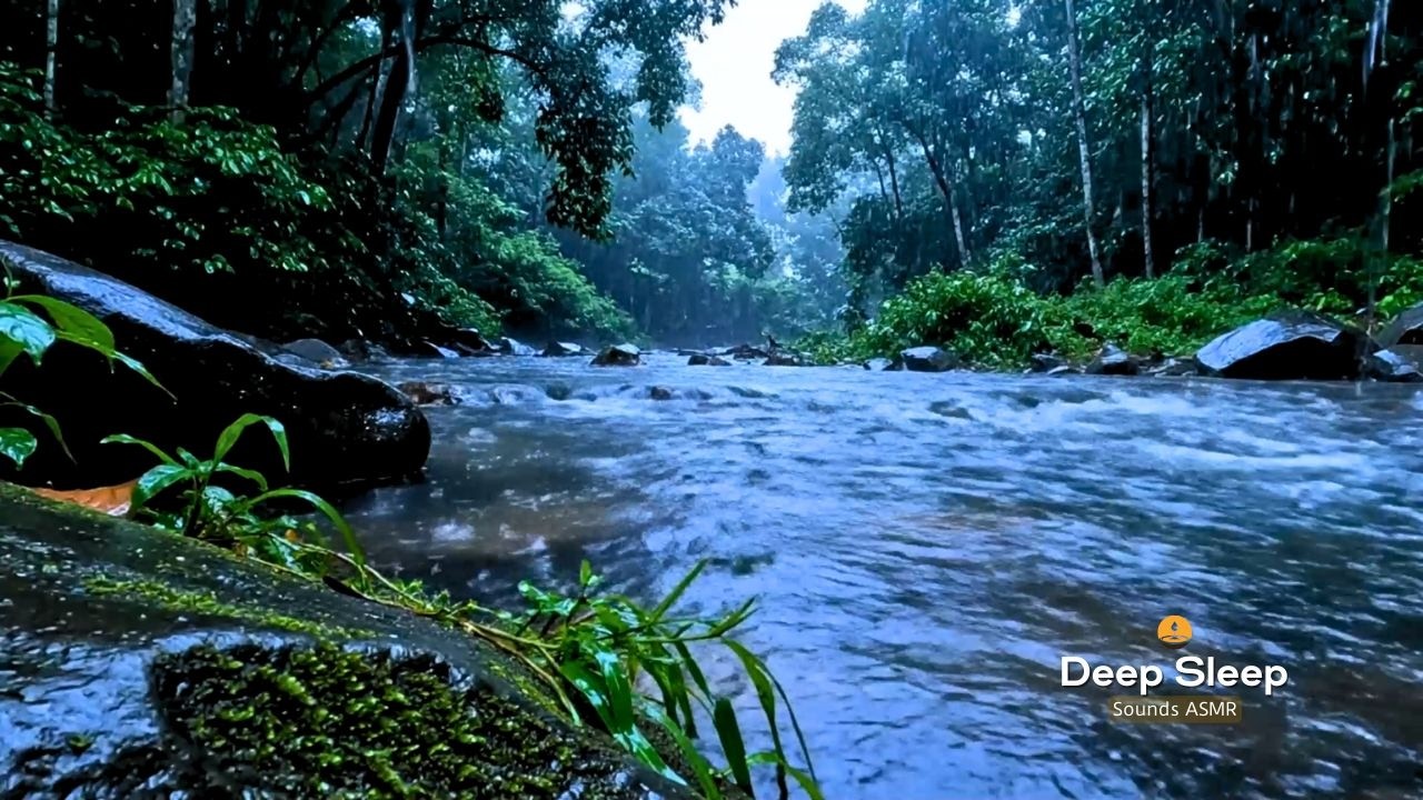 Rain and Flowing River Sounds for True Nature Sleep Sounds