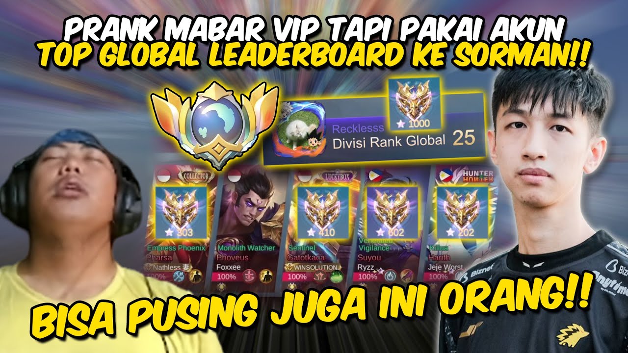 MABAR VIP TAPI PAKE ID GLOBAL LEADERBOARD AWAL SEASON KE SORMAN, LAWAN EX IMO 500++