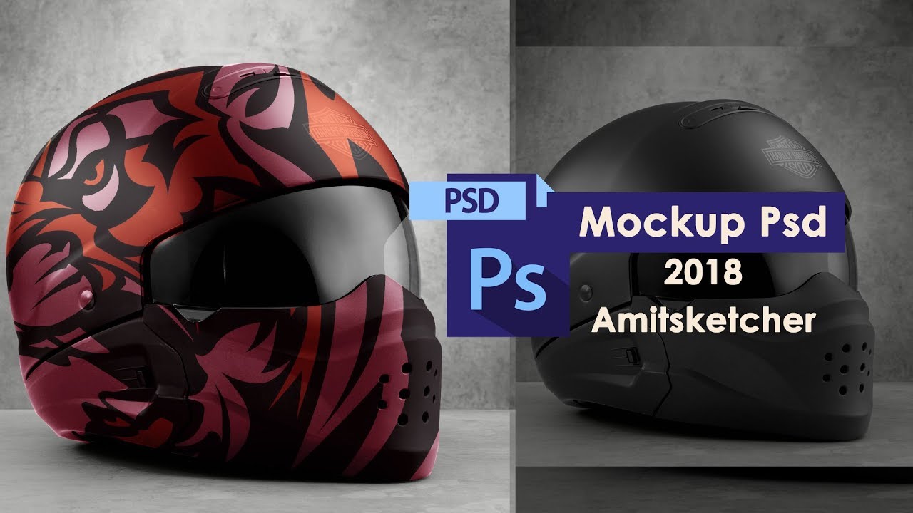 Realistic helmet mockup Photoshop Cs6 Tutorial using Smart object