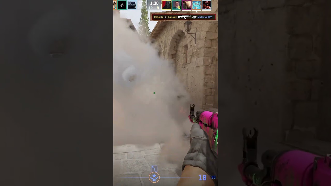 Counter-Strike 2(2023) - Inferno - 2 kills from smoke #cs2 #csgo #counterstrike2