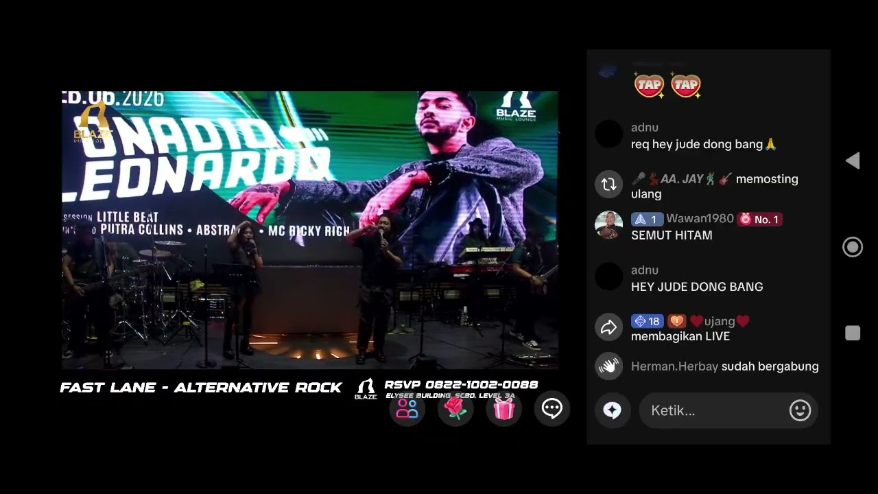 Fast Lane Alternatif rock night Live at tiktok blaze Jakarta 25.01.2026