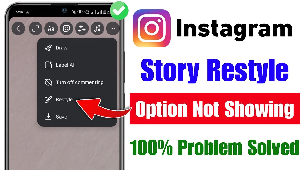 instagram story restyle option not showing problem 2025 | restyle option not showing in instagram