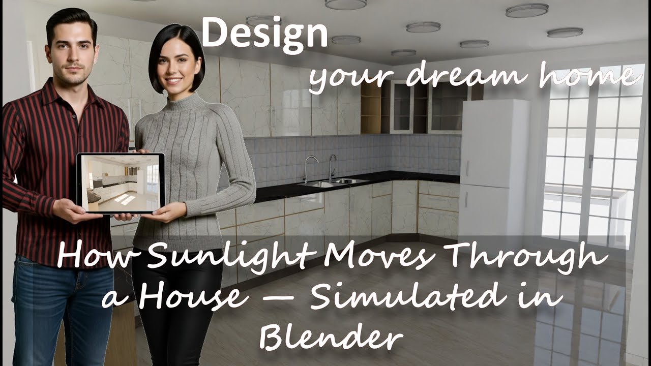 How Sunlight Moves Through a House — Simulated in Blender ☀️