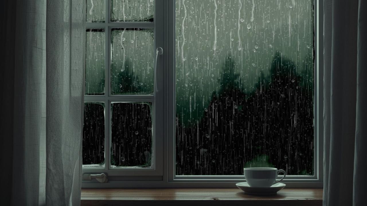 🔴 LIVE Heavy Rain & Thunderstorm Sounds ⛈️ Warm Cabin Fireplace for Deep Sleep All Night