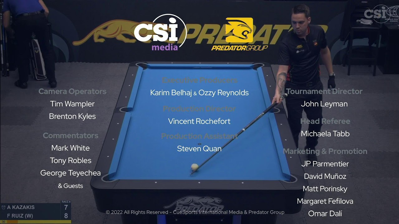 10-BALL ▸ A. KAZAKIS vs F. RUIZ ▸ 2022 Predator World 10 Ball Championship