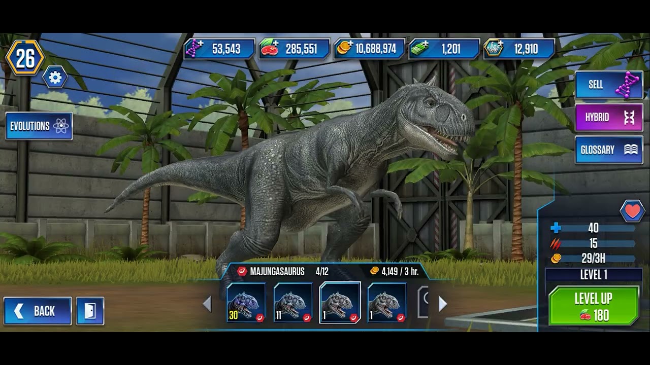 Berhasil majungga saurus sampe level 40!