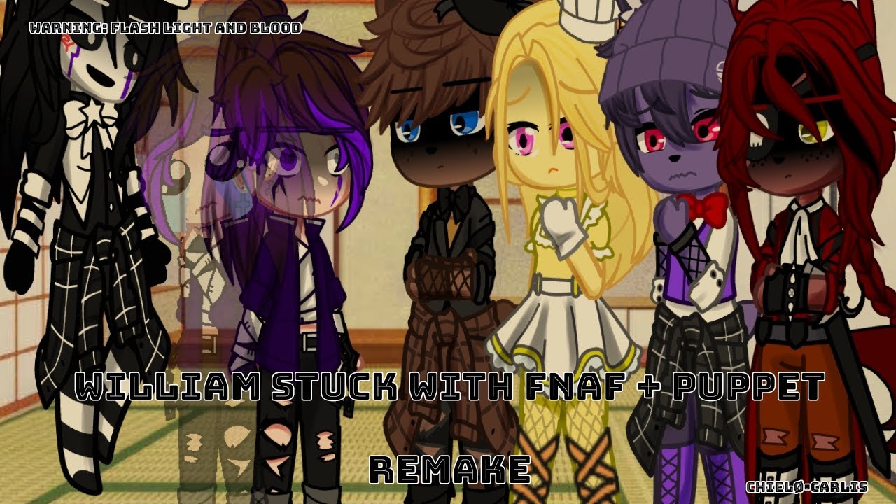 William Stuck In A Room With FNAF + Puppet for 24 hours | Gacha Mini Movie [REMAKE]