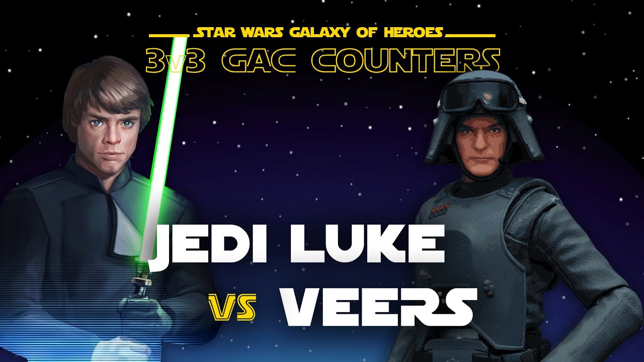 3v3 - Jedi Knight Luke vs Veers Gideon Troopers | SWGOH GAC JKL vs IT Counter