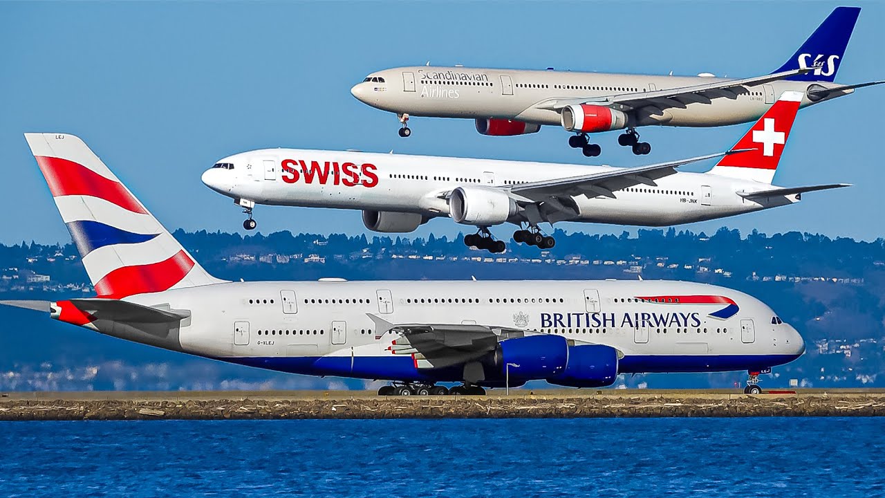 🇺🇸 SAN FRANCISCO Airport Plane Spotting + Aircraft & Flight Route Information Subtitles !