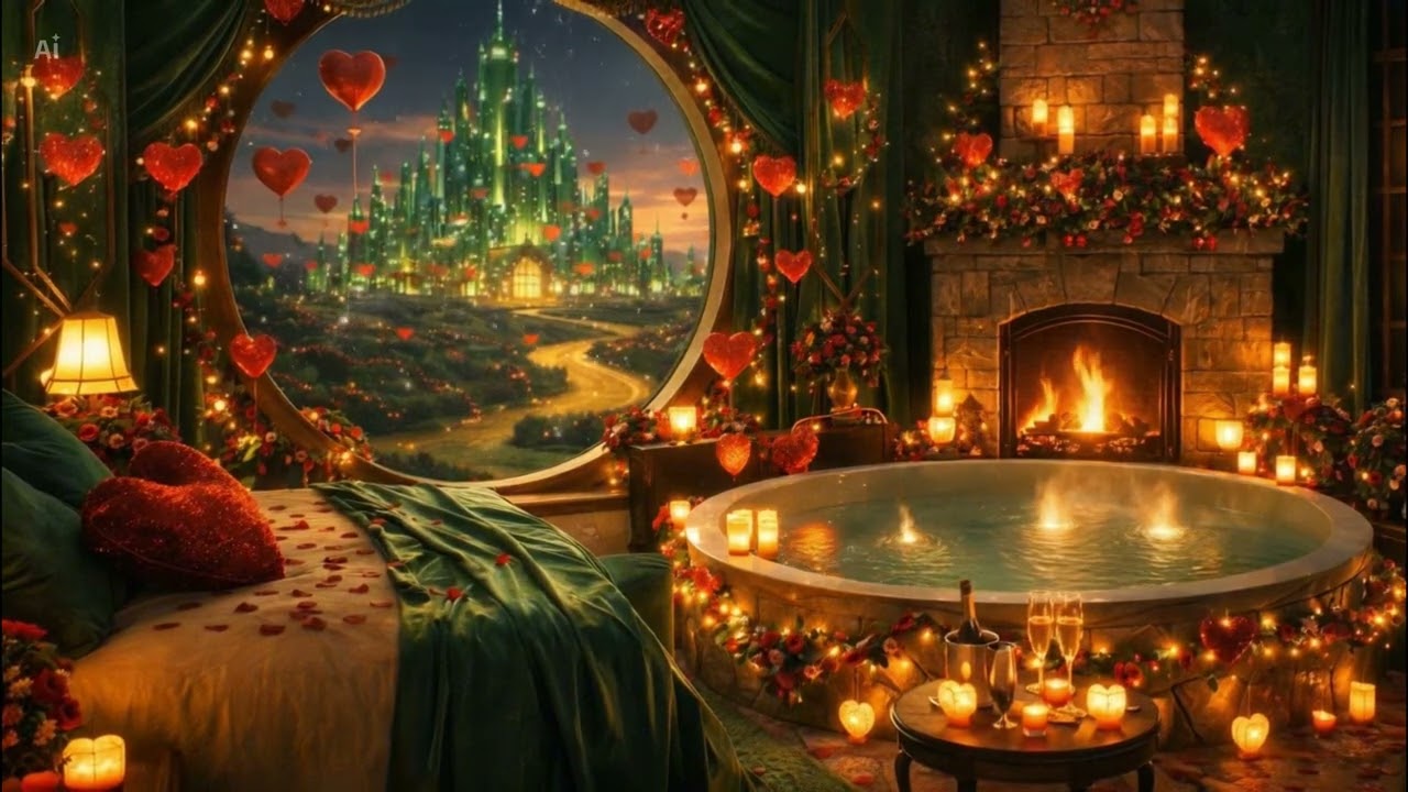 Oz Valentine’s Retreat | Fire Sounds, Water Tub Ambience & White Noise for Sleep