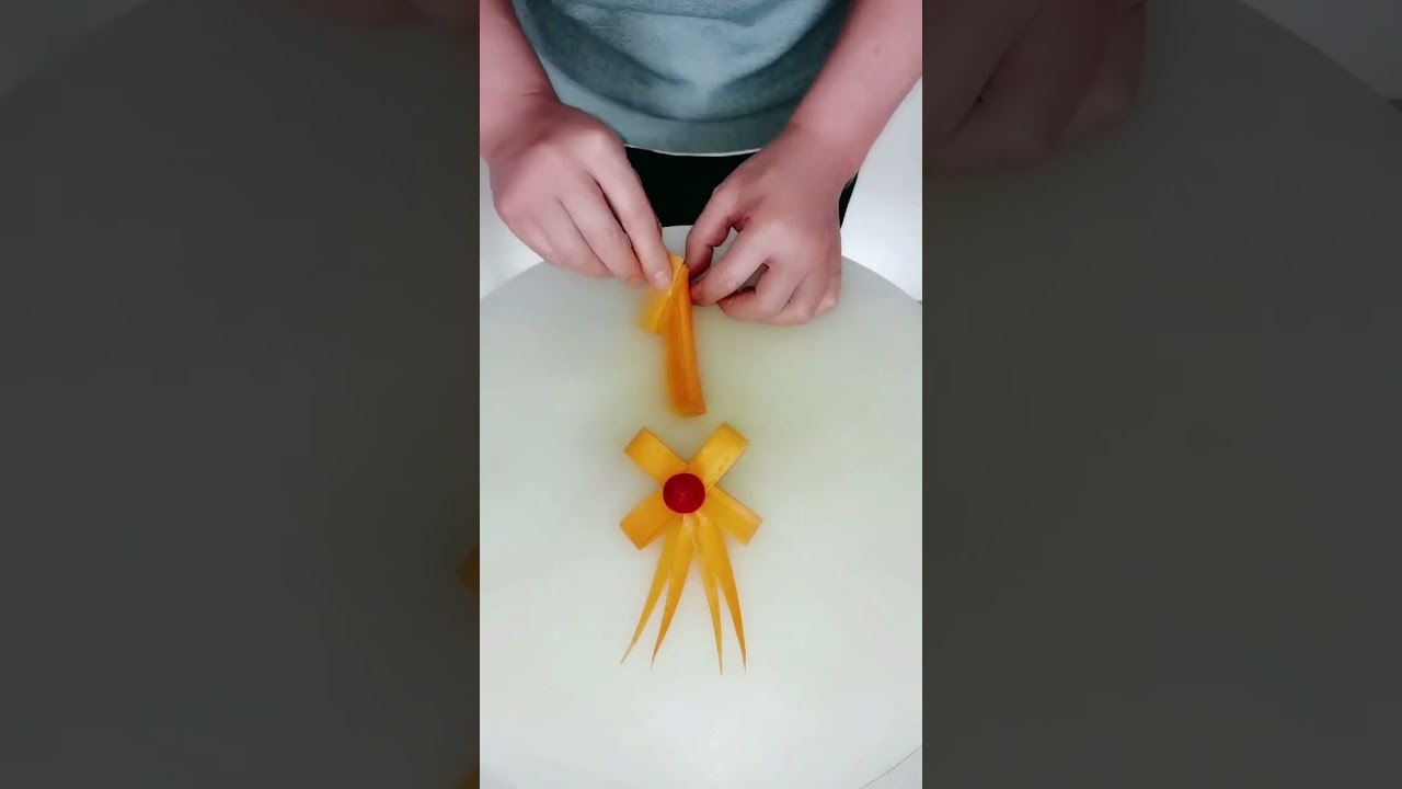 Such A Beautiful Bow Is Made Of Carrots. #foodart #shorts