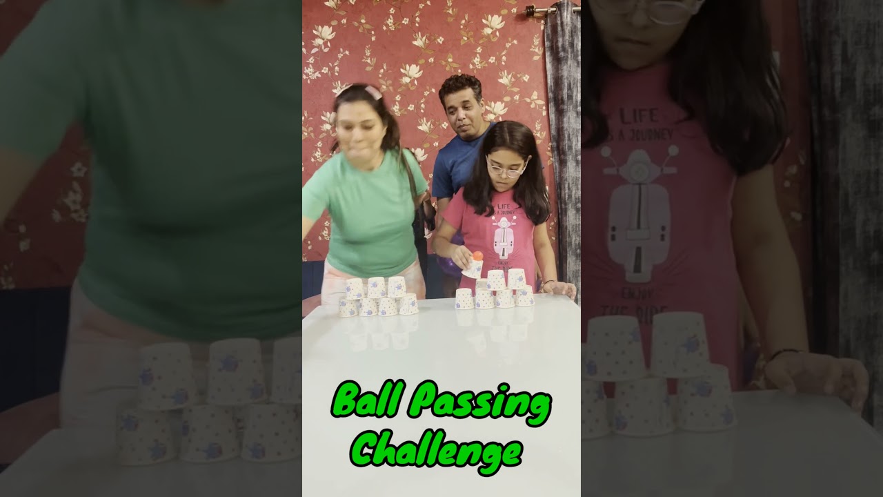 Pass Ball On Cup Pyramid Challenge #shortvideo #shorts #short #youtubeshorts