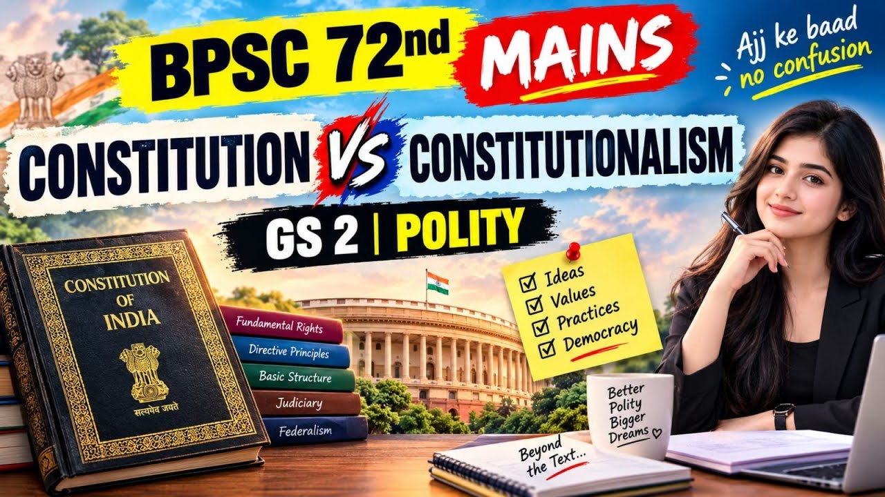 BPSC 72nd MAINS| CONSTITUTUTION  VS CONSTITUTIONALISM| GS2 POLITY |8 Marker|#bpsc #viralvideo 