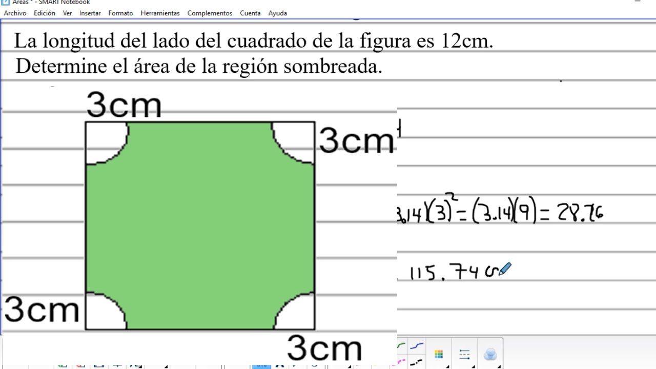 Área de la región sombreada # 3.