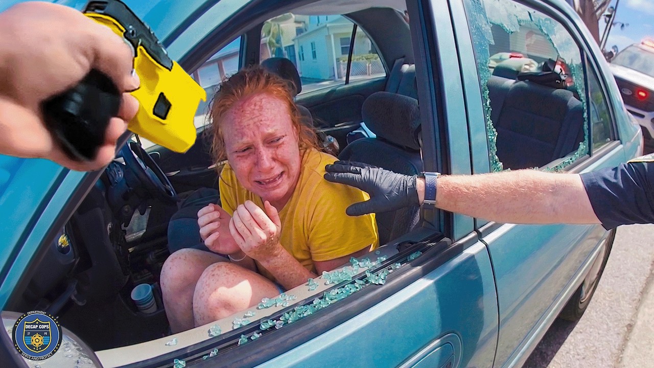 Karen Jumps Seats Lies to Police Window Gets Smashed | Karens Getting Arrested By Police